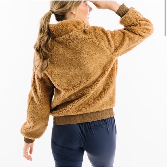 Zyia Camel Sierra Fleece Reversible Jacket Coat 70’s Retro Women’s Size Medium - Picture 2 of 16